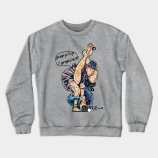 Grappling Game - Jiu Jitsu Art By Kim Dean Crewneck Sweatshirt